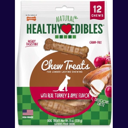 Nylabone Healthy Edibles Flavor Combos Treats - Turkey & Apple