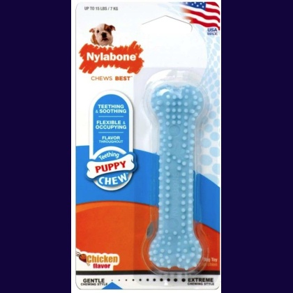 Nylabone Puppy Chew Dental Bone Chew Toy - Blue