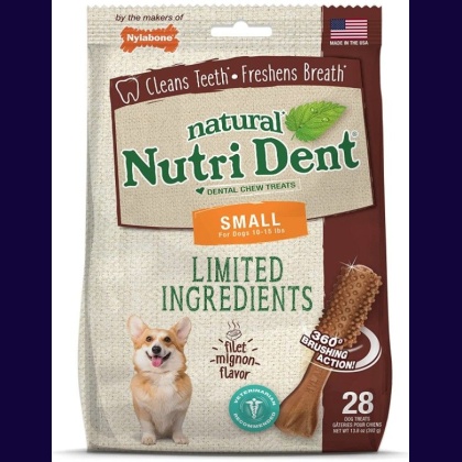 Nylabone Natural Nutri Dent Filet Mignon Dental Chews - Limited Ingredients