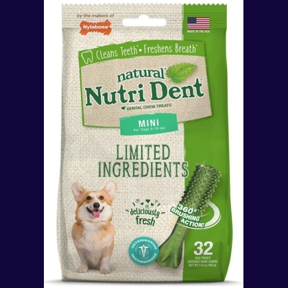 Nylabone Natural Nutri Dent Fresh Breath Dental Chews - Limited Ingredients