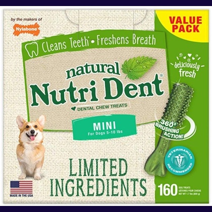 Nylabone Natural Nutri Dent Fresh Breath Dental Chews - Limited Ingredients