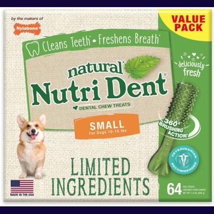 Nylabone Natural Nutri Dent Fresh Breath Dental Chews - Limited Ingredients