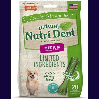 Nylabone Natural Nutri Dent Fresh Breath Dental Chews - Limited Ingredients