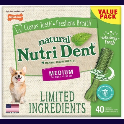 Nylabone Natural Nutri Dent Fresh Breath Dental Chews - Limited Ingredients