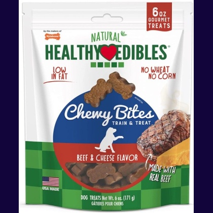 Nylabone Natural Healthy Edibles Beef & Cheese Chewy Bites Dog Treats