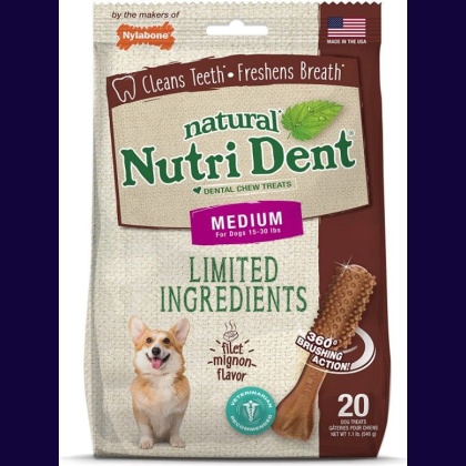 Nylabone Natural Nutri Dent Filet Mignon Dental Chews - Limited Ingredients