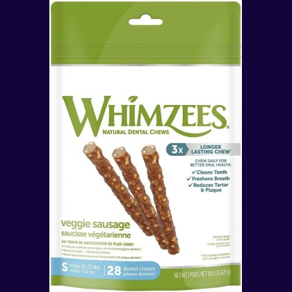 Whimzees Natural Dog Treats - Veggie Sausage Sticks