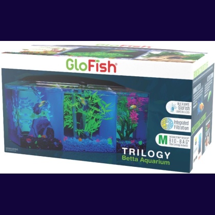 GloFish Trilogy Beta Aquarium Kit with Hood and LED Light