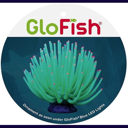 Tetra GloFish Anemone Aquarium Ornament Green