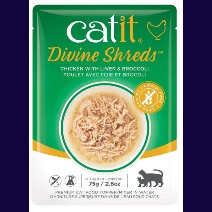 Catit Divine Shreds Chicken with Liver and Broccoli