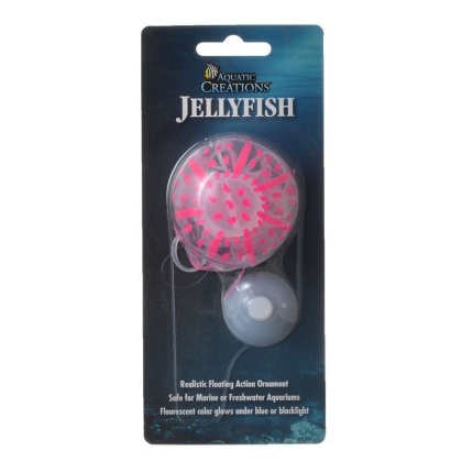 Aquatic Creations Glowing Jellyfish Aquarium Ornament - Pink