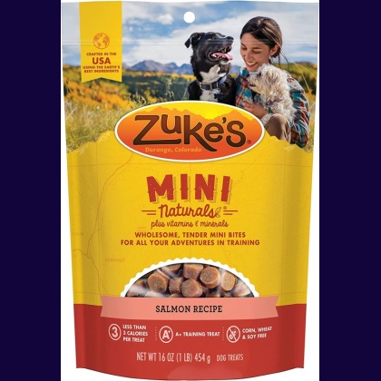 Zukes Mini Naturals Dog Treat - Savory Salmon Recipe