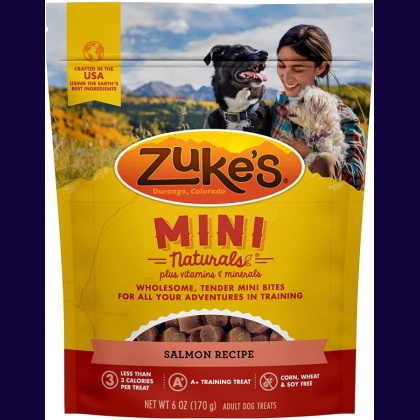 Zukes Mini Naturals Dog Treat - Savory Salmon Recipe