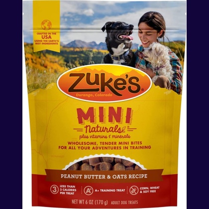 Zukes Mini Naturals Dog Treats - Peanut Butter & Oats Recipe