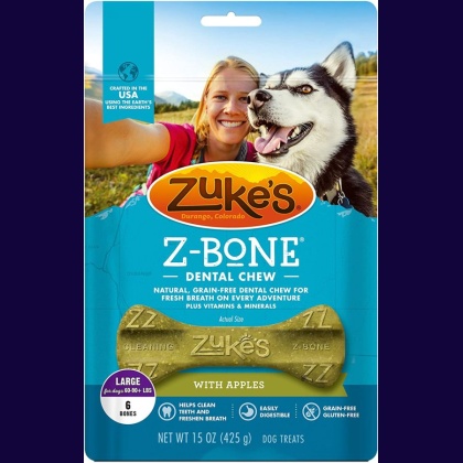 Zukes Z-Bones Dental Chews - Clean Apple Crisp