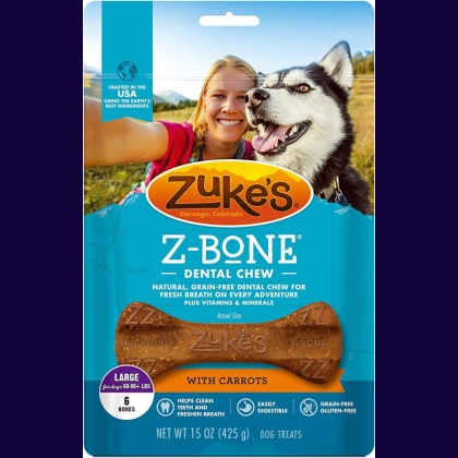 Zukes Z-Bones Dental Chews - Clean Carrot Crisp