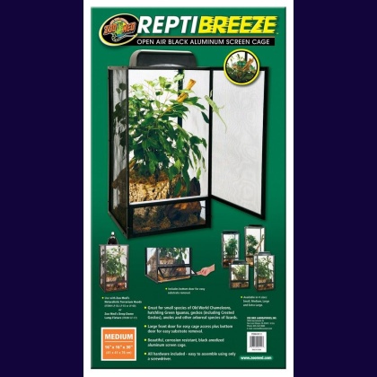 Zoo Med Reptibreeze Open Air Aluminum Screen Cage - Black