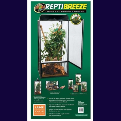 Zoo Med Reptibreeze Open Air Aluminum Screen Cage - Black