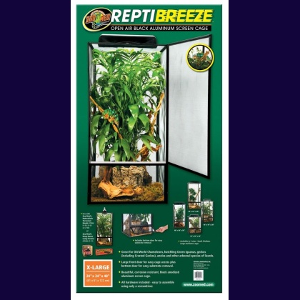 Zoo Med Reptibreeze Open Air Aluminum Screen Cage - Black