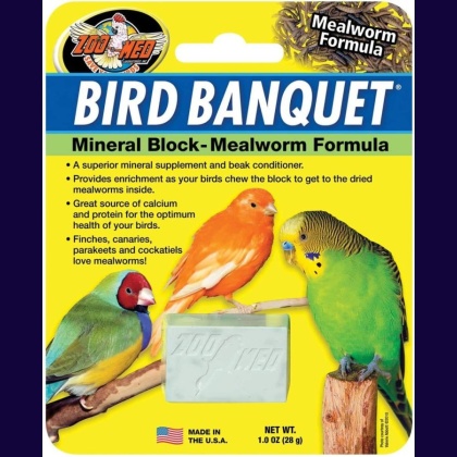 Zoo Med Bird Banquet Mineral Block - Mealworm Formula